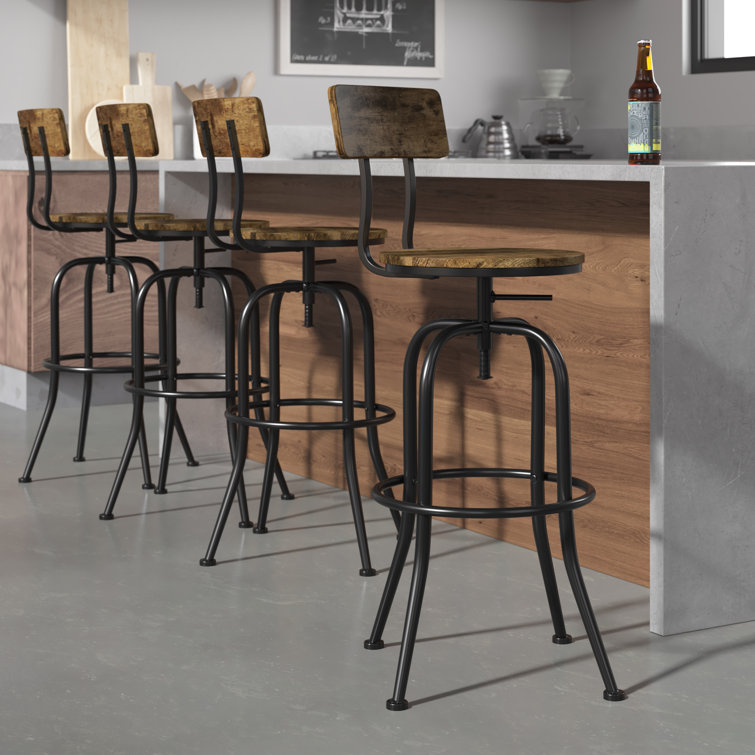 Industrial bar deals stools with backs